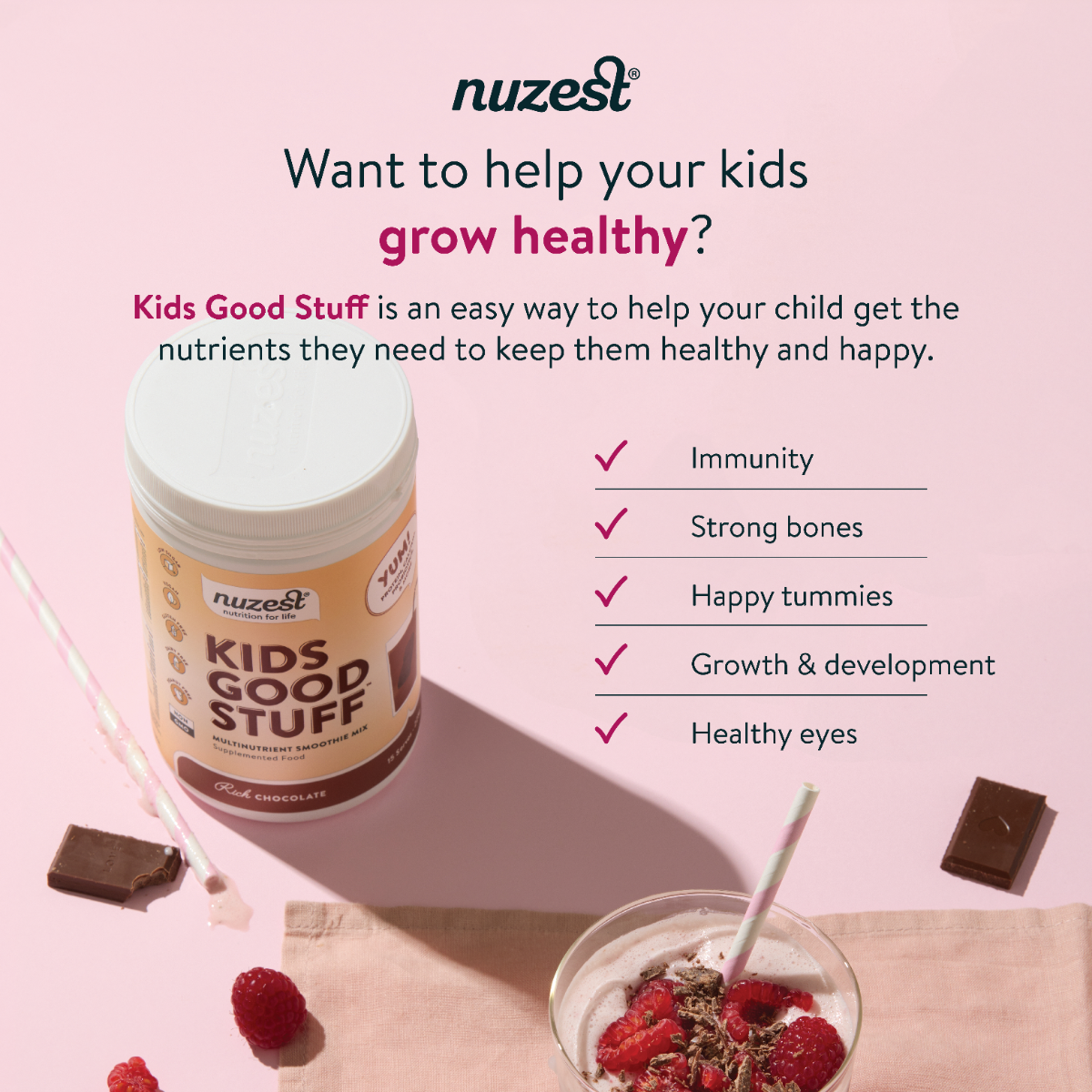 Kid's Good Stuff | Multi Nutrient | Rich Chocolate | 225g