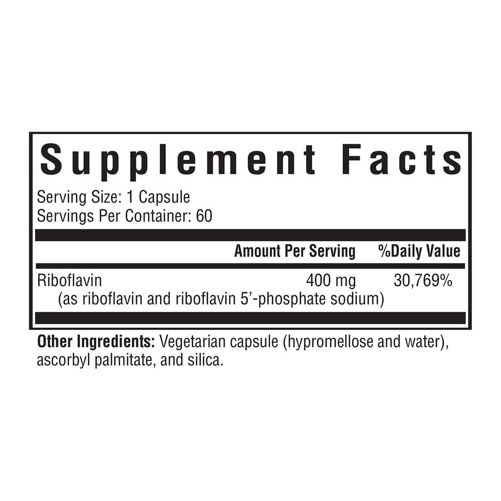 Buy Riboflavin | 60 Capsules | Seeking Health Ireland