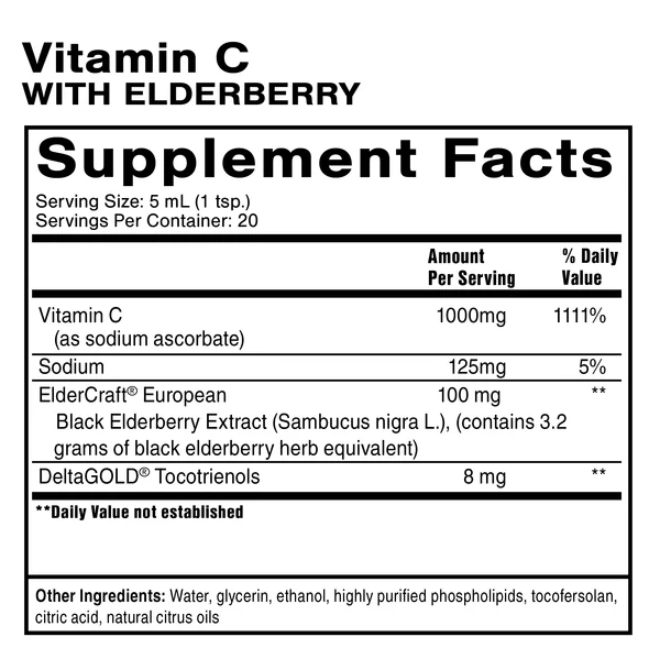 Vitamin C + Elderberry 100ml | Quicksilver Scientific Ireland 